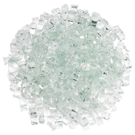 AMERICAN FIRE GLASS 1/2 in Clear Fire Glass, 10 Lb Bag AFF-CLR12-10